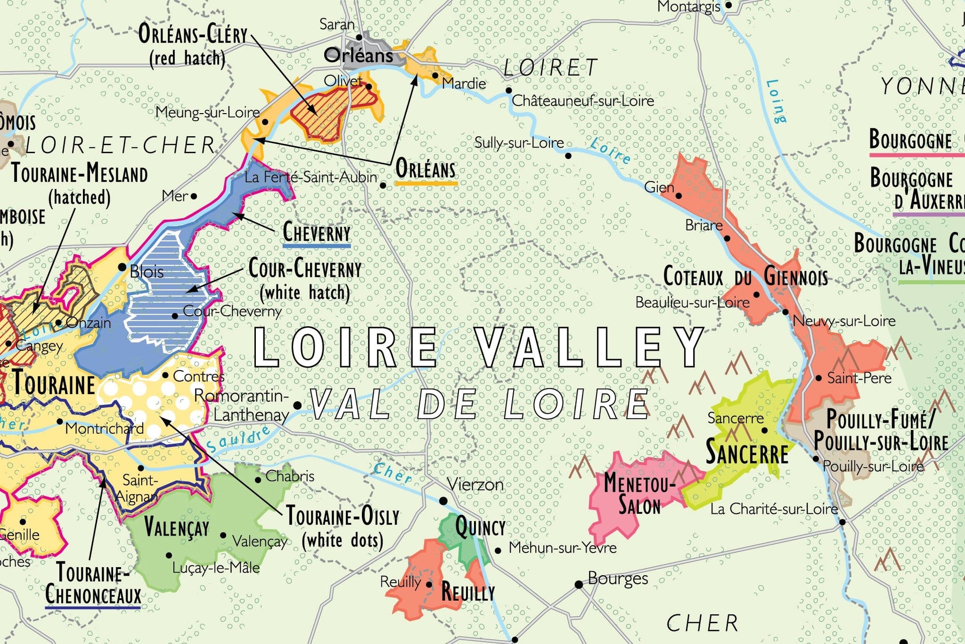 Wine Map of France | De Long